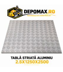 Tabla aluminiu striata 2.5mm , 1250x2500mm (1050A)